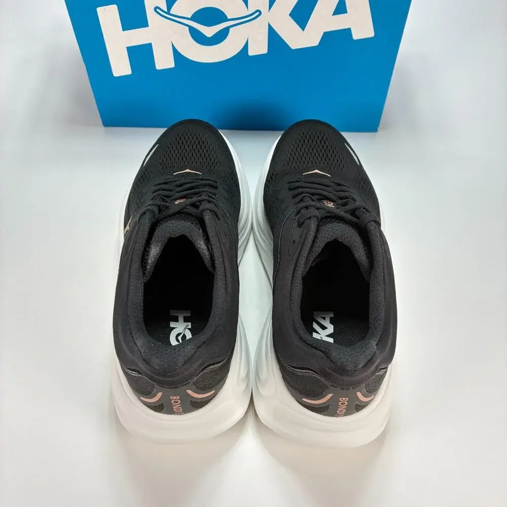 HOKA Bondi 9 Black Rose Gold Road Running Shoes 1162012 BRGL Women's Size 8.5B